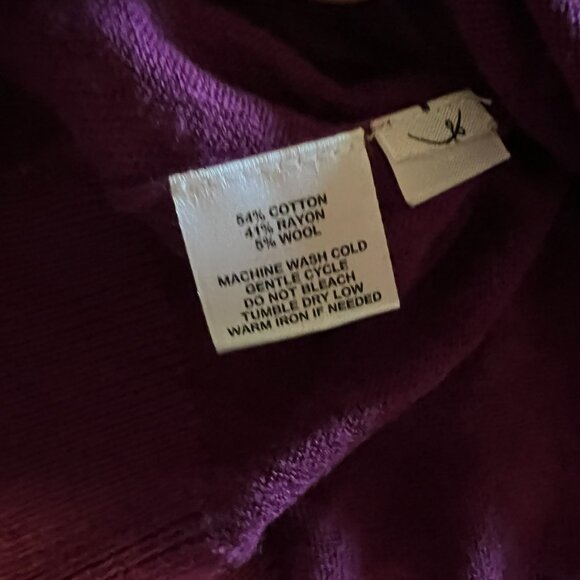 Loft Dark Purple/Raspberry Drape Neck Dolman Short Sleeve Sweater - MP - Picture 5 of 6